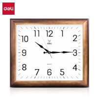 得力 9008挂钟(土棕色)(只)40*35cm
