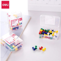 得力 0021彩色工字钉(混)(35枚/盒) 办公文具