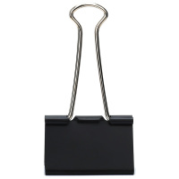 得力 8564-4#黑色长尾票夹25mm筒装(黑)(48只/筒) 办公文具