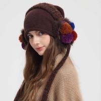 Kenmont 羊毛耳包帽针织帽女2025新款帽子登山防寒保暖飘带毛线帽9693