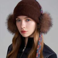 Kenmont 大头围毛线帽女显脸小户外登山防寒防风保暖毛球毛线帽秋冬9691