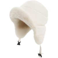 Kenmont 白鸭绒加厚毛绒雷锋帽女东北防风防寒防水三防面料护耳飞行帽5330