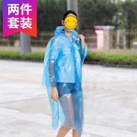 腾驰 一次性雨衣加厚 单人徒步雨衣套装男女通用便携户外雨披 6件装