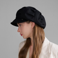 Kenmont 褶皱云朵女款帽子2025新款大头围显脸小秋冬款流行贝雷帽5398