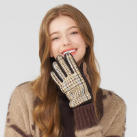 Kenmont 冬季手套女可触屏防滑绵羊毛呢保暖滑雪手套防风防寒加绒2822