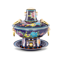 欧锐铂 ORB-218 盛世辉煌景泰蓝电碳两用纯铜火锅