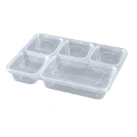企采严选 五格透明餐盒一箱100套