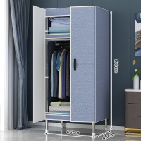 宿舍简易组装推拉磁吸门布衣柜/[长65CM]月光灰 磁吸开合推拉门+全钢架+合金接头