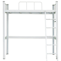 科宁学校公寓床上床下桌工厂员工宿舍单人床双层床室上下铺铁床 2000*900*2100衣柜书柜侧梯款