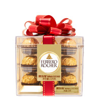 费列罗 榛果威化巧克力18粒 方形礼盒装