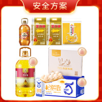 600元精选套餐1-福临门花生油/金龙鱼稻花香米、高筋小麦粉/1号会员店鸡蛋、牛奶、菜籽油组合