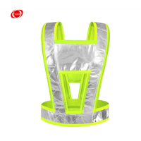 谋福CNMF 9371C V型反光衣背心 建筑工地工程施工透气荧光黄马甲交通安全服(V型反光衣荧光黄)