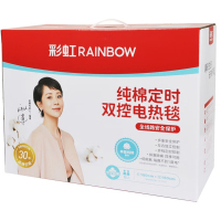 [八钢专用]艾优双控双温定时除螨单面纯棉双人电热毯1.8*1.5米 1558(花色随机)