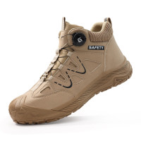 卫尔盾劳保鞋男士冬季防砸防刺包头防静电[高帮防尘防水]舒适抗造-卡其色5052