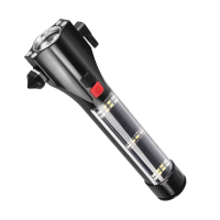 谋福 手电筒消防应急强光手电筒户外照明露营野营灯防摔防压远射程 充电应急小手电