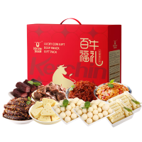 [八钢专用]科尔沁百福牛礼礼盒812g(风干牛肉干/奶制品)