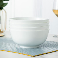 陶相惠陶瓷面碗家用釉下彩7英寸泡面碗汤碗纯白拉面碗4个装大号骨瓷面碗 7英寸4个装