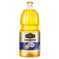 金龙鱼KING'S 低温冷榨亚麻籽油 高亚麻酸食用油 冷拌热炒辅食油1.8L