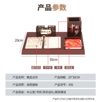 优必利精品商务文台2026年多功能木质台历架30*20cm 人和事顺名片盒文台-周历 656