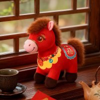 马年吉祥物公仔 马上有福马[红色] 33厘米