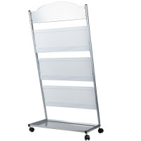 得力(deli)3层商务金属报刊杂志架书刊架 宣传册展示架书架落地资料架高1.27米9308