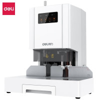 得力 14601自动热熔会计票据档案打孔机全办公文件账本胶管手动电 装订机