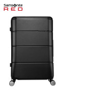 新秀丽(Samsonite)行李箱25英寸拉杆箱时尚横条纹旅行箱包TU2黑色托运密码箱