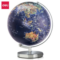 得力 2165地球仪30cm 大号LED灯立体浮雕地球仪(蓝色)