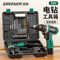 绿林12V手电钻锂电钻电动螺丝刀家用手钻电动起子55件工具箱套装
