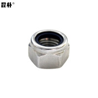 昆朴DIN985 304不锈钢六角防松尼龙锁紧螺母 A2-70 M22 个