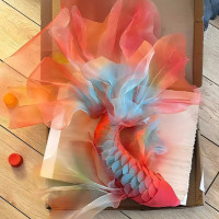 企采严选 氛围美陈 红色锦鲤灯笼挂饰 100cm 单位:条