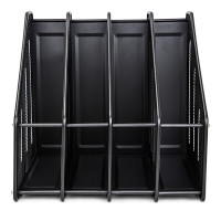 得力78994文件框 金属网材四联杂志盒(黑色)