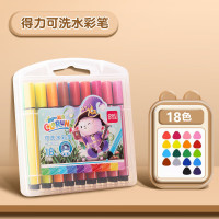 得力(deli) 70721_18色 卡通粗三角杆水彩笔(混)