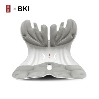 B KI护腰坐垫工位久坐神器人体工学座姿椅办公室腰部支撑靠垫靠背枕托 加大·气质灰[150斤以下适用]