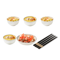 皖亭 WT-ZC-019 招财进宝餐具九件套 碗4.5寸*4+盘子7.2寸*1+筷子*4双 (单位: 套)