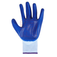 君御 7150十三针尼龙丁腈涂层精细操作手套 白纱蓝