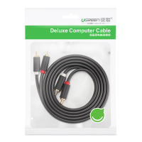 绿联 双莲花头音频线2RCA公对公二对二红白AV音频信号线DVD电脑电视接音响箱功放线2米1051810518