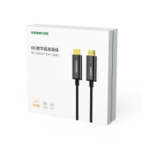 绿联HDMI2.1版光纤线8K60Hz发烧级高清视频线家庭影院工程装修布线电脑机顶盒接电视显示器投影仪15米80407