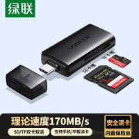 绿联Type-C3.0高速读卡器兼容UHS-I/II卡SD/TF双卡槽适用苹果17/16/iPad平板ccd35505
