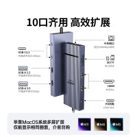 绿联Type-C3.2双HDMI三屏异显扩展坞USB-C雷电4/5拓展坞10G多功能转接器4K60Hz多屏扩展45366