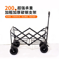 尚烤佳(Suncojia)折叠露营车野营车餐车营地车折叠小推车遛娃购物买菜钓鱼小拉车 卡其色 200L 有刹车