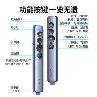绿联 翻页笔 激光笔可充电 PPT投影笔教师教鞭电子演讲笔 多媒体幻灯片无线演示课件笔 1515315153