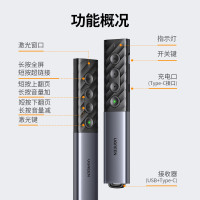 绿联 翻页笔绿光激光PPT投影笔 支持蓝牙连接课件教学会议演讲遥控笔 可充电教鞭幕布投影仪无线演示器20470