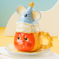 HX星星人马克杯 联名带盖 浮雕3D三件套