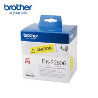 兄弟(brother)DK-22606 色带 热敏不干胶连续标签色带 62mm*15.24m黄底/黑字(菲林)