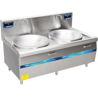 圣托(shentop)大功率商用电磁炉 双炒电磁灶 20kW酒店食堂饭店电灶台 双头电磁大锅灶 STC-B1900