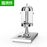圣托 饮料桶自助冷饮机 酒店不锈钢果汁鼎冷热两用 西餐商用自助餐果汁桶 双温单缸8L饮料机STYB-ZD08