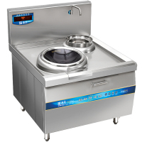 圣托(shentop)大电磁炉 商用饭店用 食堂大功率凹面电炒炉 15kW单头单尾小炒炉 STC-C1000C