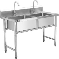 圣托(Shentop)酒店饭店食堂双星水池 不锈钢双槽洗菜盆带水龙头 厨房洗碗池商用STTC-BB12B