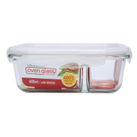 乐扣乐扣(LOCK&LOCK)玻璃保鲜 微波炉密封容器饭盒便当盒LLG428630ml